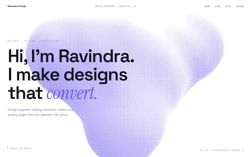 Lavender, in Three.js - The lavender hero that started the cluster: a live WebGL field behind the headline.