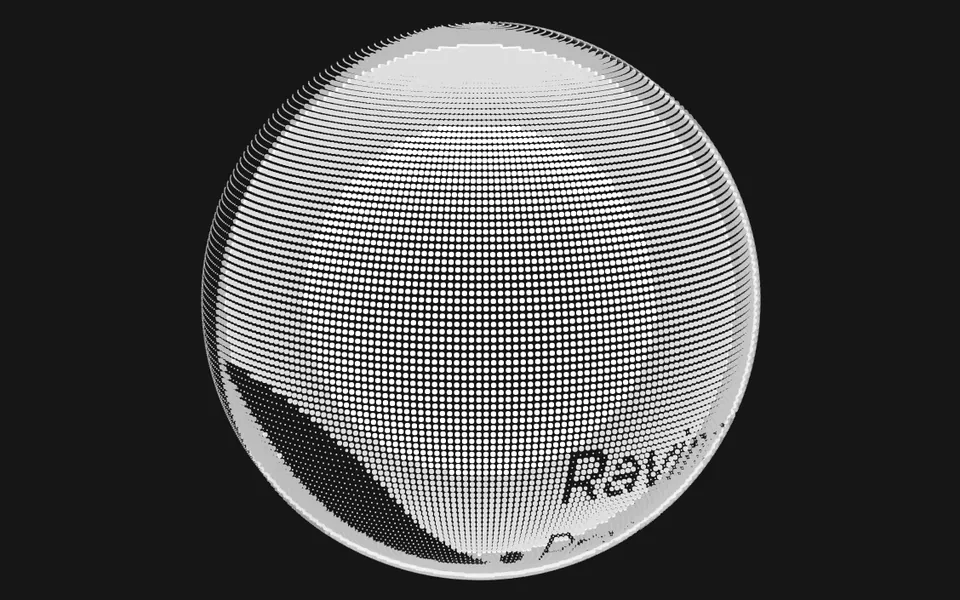 Dot Matrix - Any image as halftone, ascii or dots - flat, on a cylinder or a globe - arriving by a sweep, crossed by a scan.